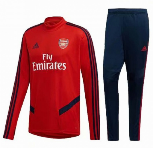 19-20 Arsenal Training Suits Red Top and Pants